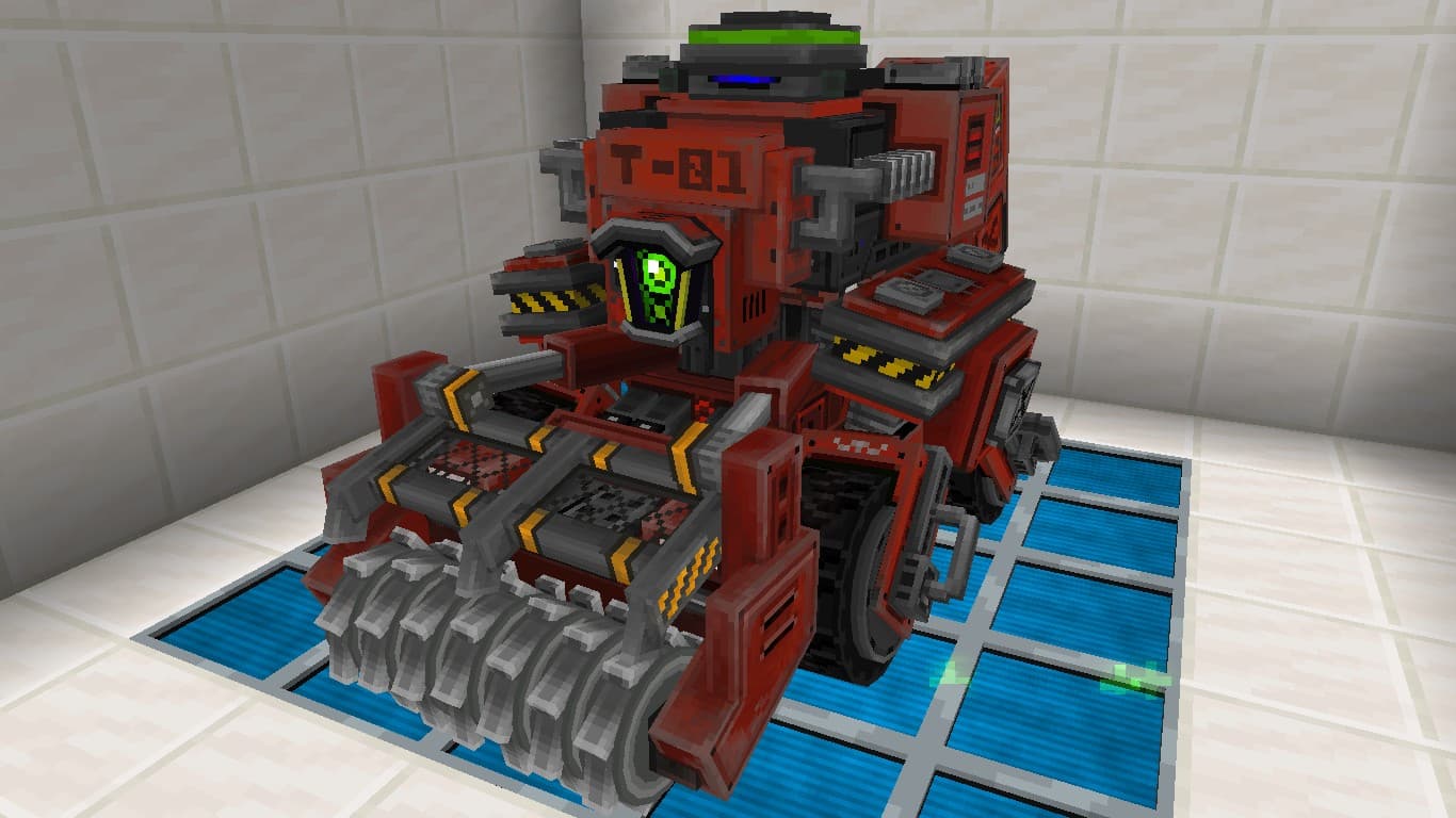 The Terraformer Robot (T-01) parked on a Pad Charger.