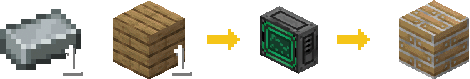 Crafting recipe for the Reinforced Stone, Stonebrick, Glass and planks